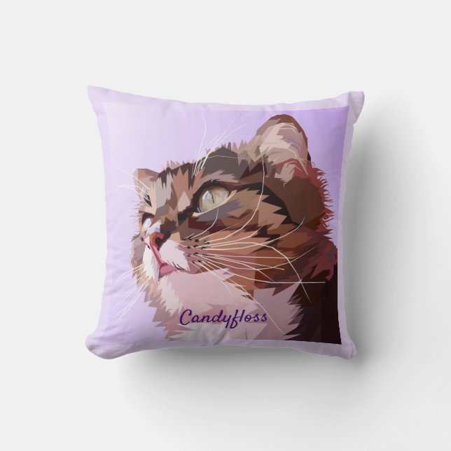 Easily Add Your Cat Photo Cushion (Front)