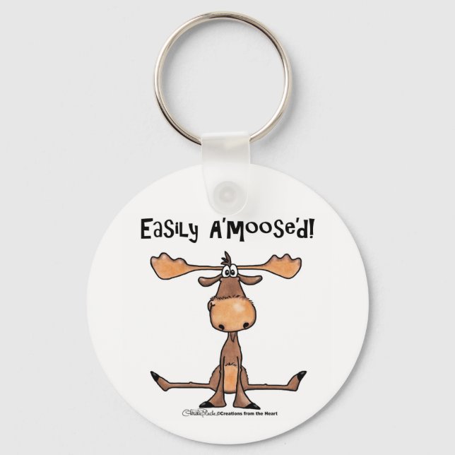 Easily A'Moose"d Key Ring (Front)