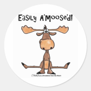 Easily A'moose'd Classic Round Sticker