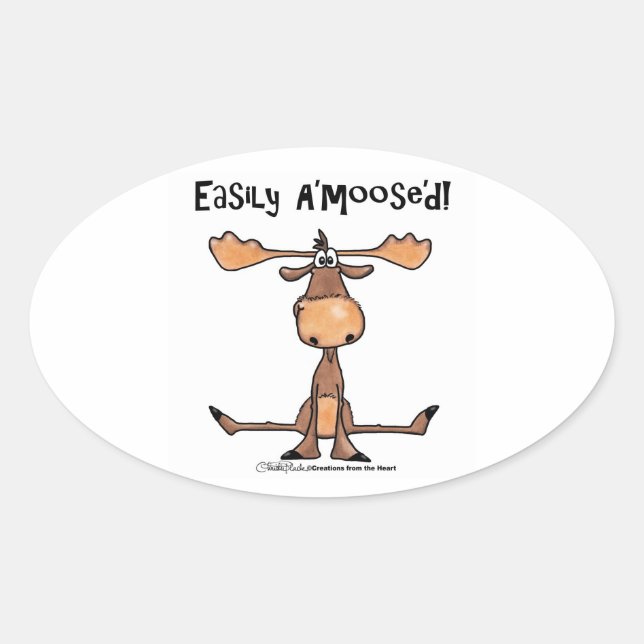 Easily A'moose'd Oval Sticker (Front)