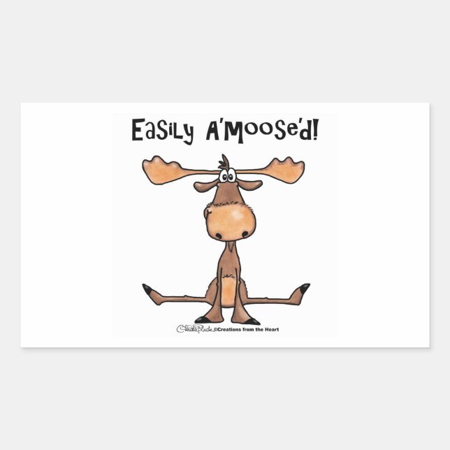 Easily A'moose'd Rectangular Sticker (Front)