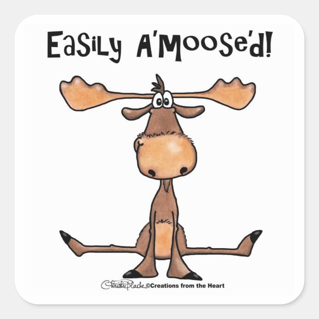 Easily A'moose'd Square Sticker (Front)
