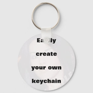Easily create your keychain. Remove the big text! Key Ring