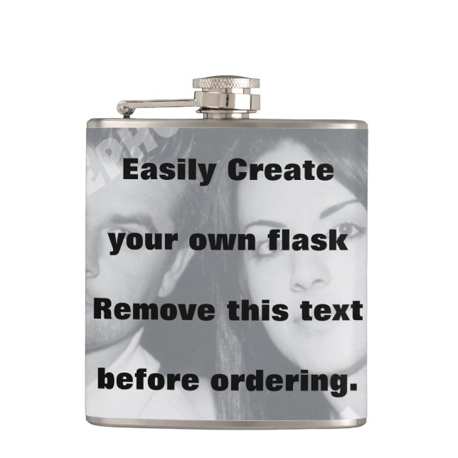 Easily create your own personalised liquid flask (Front)