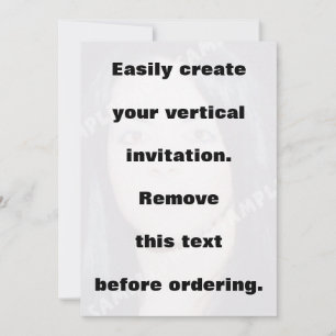 Easily create your vertical photo invitation