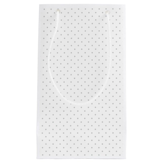 Easily Customise Colour from Grey Mini Polka Dots Small Gift Bag (Front)