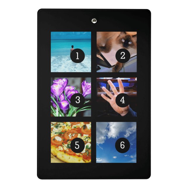 Easily Design Your Own photo collage with 6 images Mini Clipboard (Back)
