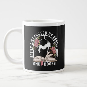 Easily Distracted Aerial Hoop And Book Large Coffee Mug