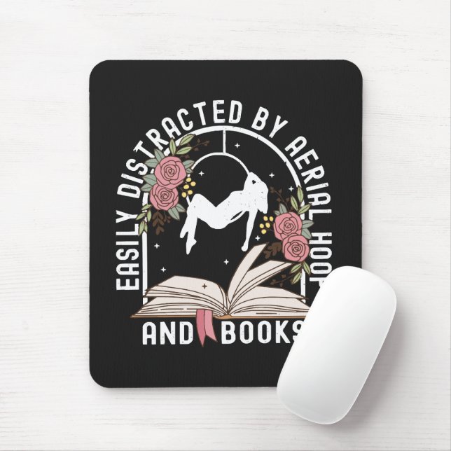 Easily Distracted Aerial Hoop And Book Mouse Pad (With Mouse)