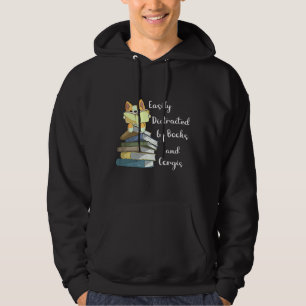 Easily Distracted Books Corgi Dog Hoodie