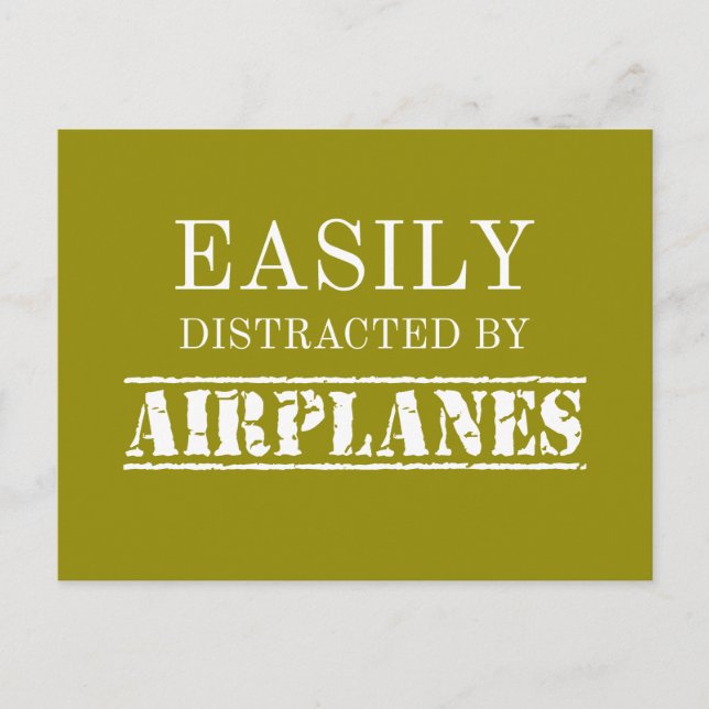 Easily Distracted By Aeroplanes Aviator Pilot Holiday Postcard (Front)