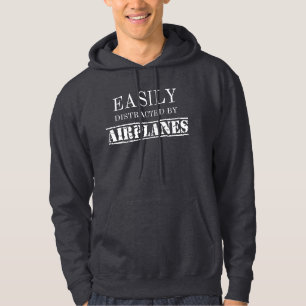 Easily Distracted By Aeroplanes Aviator Pilot Hoodie