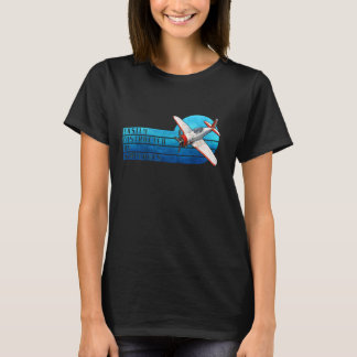 Easily Distracted By Aeroplanes Funny Pilot Aviati T-Shirt