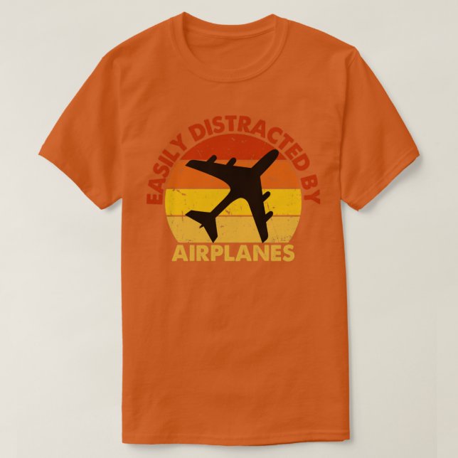 Easily distracted by aeroplanes T-Shirt (Design Front)