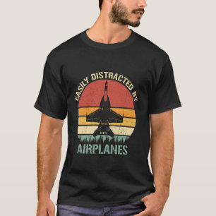 Easily Distracted By Aeroplanes Vintage F-18 Horne T-Shirt