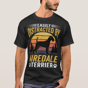 Easily Distracted by Airedale Terrier Retro Dog T-Shirt
