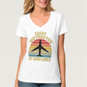 Easily distracted by airplanes Airplane Lover T-Shirt