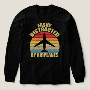 Easily distracted by airplanes Airplane Lover Tri-Blend Shirt