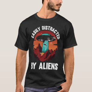 Easily Distracted By Aliens I Green Alien I Kids A T-Shirt