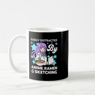 Easily Distracted By Anime Ramen and Sketching Dra Coffee Mug