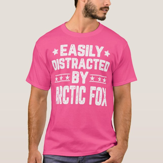 Easily Distracted By Arctic Fox Funny Arctic Fox L T-Shirt (Front)
