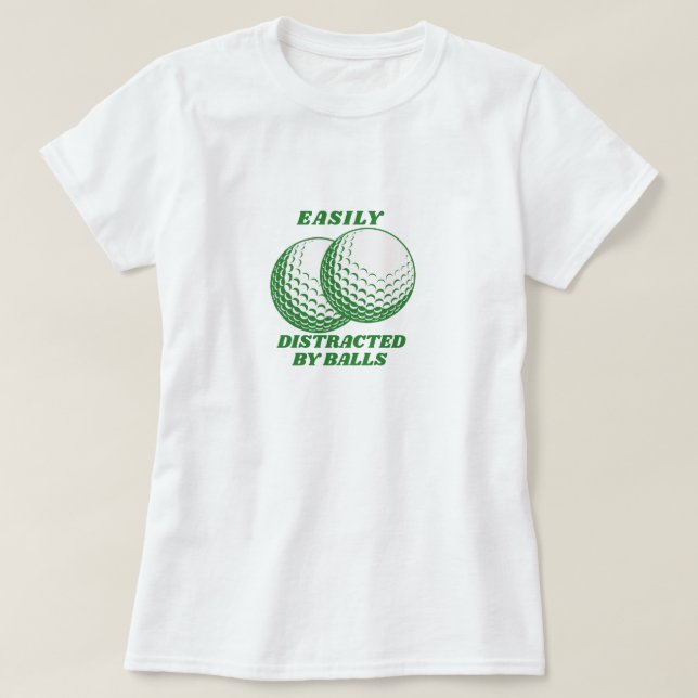 Easily Distracted By Balls Golf Shirt - Women's (Design Front)