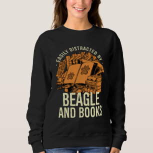 Easily Distracted By Beagle And Books English Beag Sweatshirt