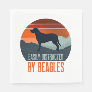 Easily Distracted By Beagles Dog Walking Napkin