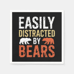 Easily Distracted By Bears Gay Bear LGBTQ Pride Napkin