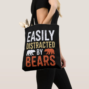 Easily Distracted By Bears Gay Bear LGBTQ Pride Tote Bag