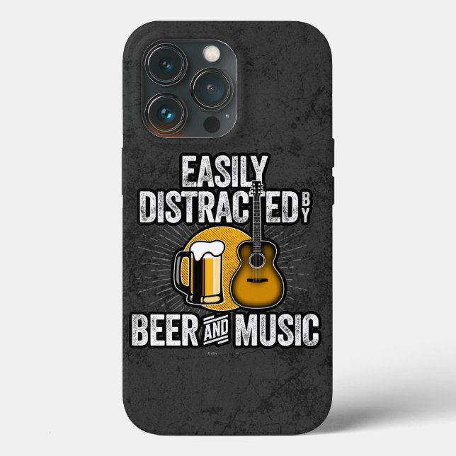 Easily Distracted by Beer and Music Case-Mate iPho iPhone Case (Back)