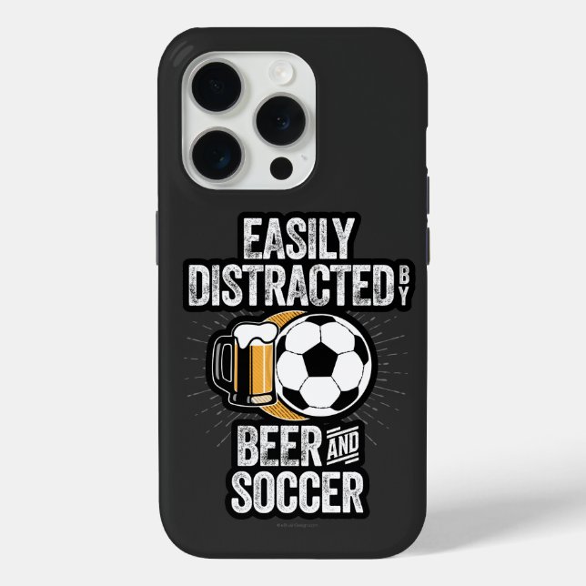 Easily Distracted by Beer and Soccer Case-Mate iPh Case-Mate iPhone Case (Back)