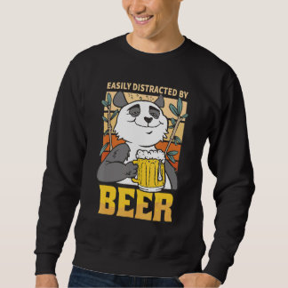 Easily Distracted by Beer Panda Men Married Bachel Sweatshirt