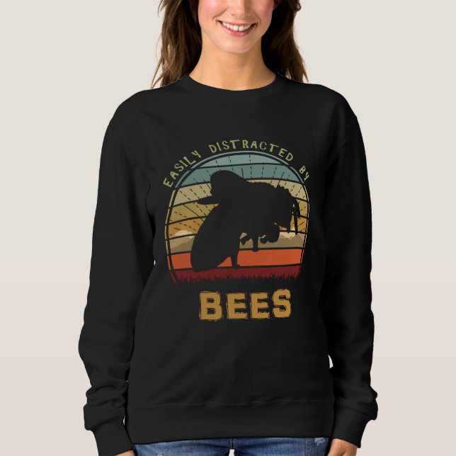Easily Distracted By Bees Cool Sunset Nature Sweatshirt (Front)