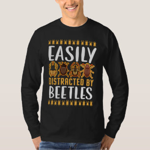 Easily Distracted By Beetles Insect Entomology Bug T-Shirt