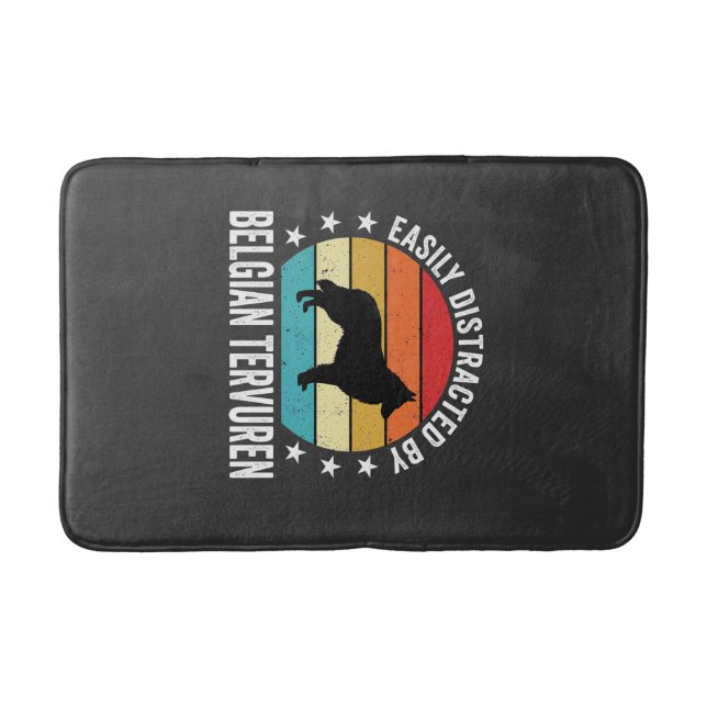 Easily Distracted By Belgian Tervuren Dog Bath Mat (Front)