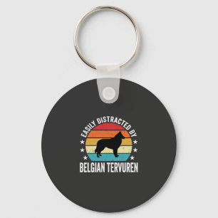 Easily Distracted By Belgian Tervuren Dog Key Ring