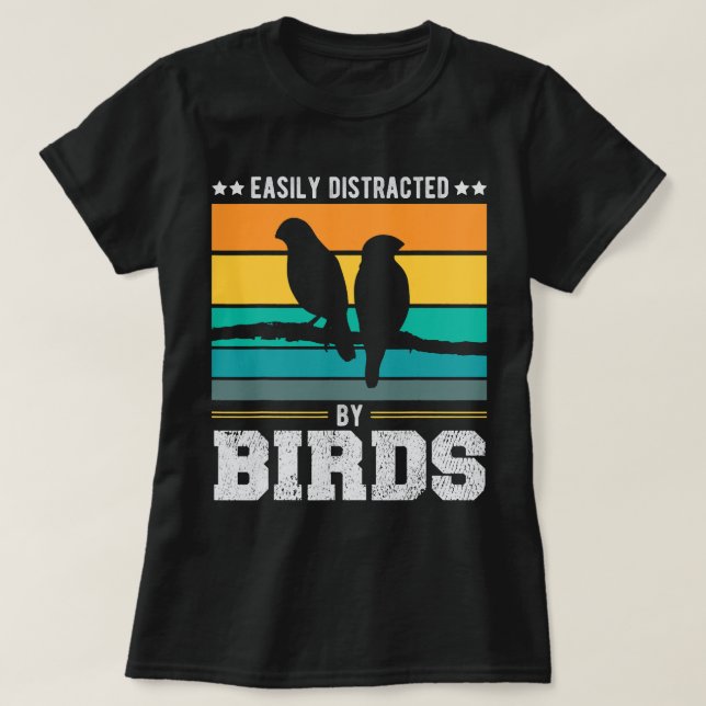 Easily Distracted By Birds Birding Apparel Men Bir T-Shirt (Design Front)