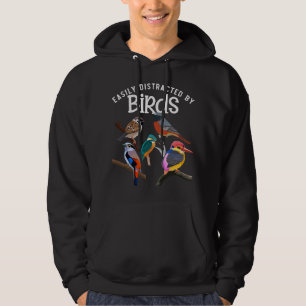 Easily Distracted By Birds Birdwatching Birding Hoodie