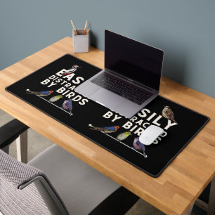 Easily Distracted By Birds Funny Bird Lover & Bird Desk Mat