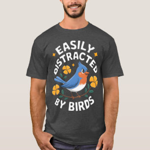 Easily distracted by birds retro funny T-Shirt