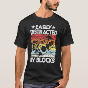 Easily Distracted By Blocks Racing Car Parts Mecha T-Shirt