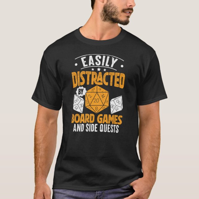 Easily Distracted By Board Games T-Shirt (Front)