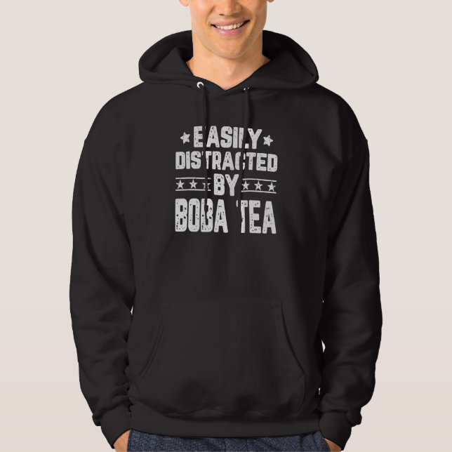 Easily Distracted By Boba Tea Bubble Tea Hoodie (Front)