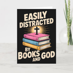 Easily Distracted By Books And God Christian Reade Card