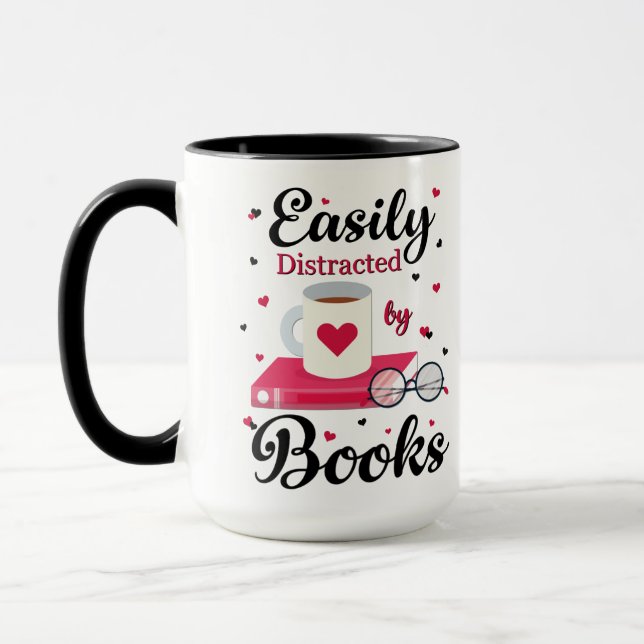 Easily Distracted by Books Mug (Left)