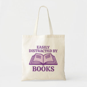 Easily Distracted By Books Tote Bag