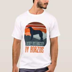 Easily Distracted By Borzois Dog Walking T-Shirt