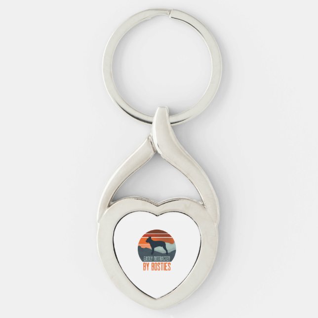 Easily Distracted By Bosties Dog Walking Key Ring (Front)