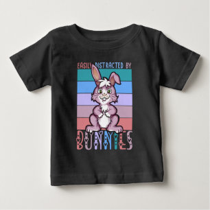 Easily Distracted by Bunnies Cute Bunny Lover Baby T-Shirt